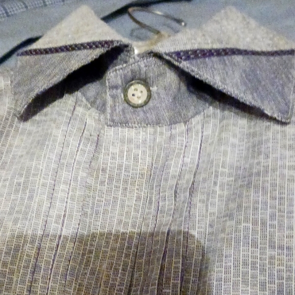 Brooke Field Size L blue and grey button down shirt - Picture 5 of 6